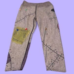 VASTITCH NWOT Patchwork Voo Doo Doll Print High Waisted Leggings Sz L
